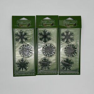 Yankee Candle Lot of 3 Scented Snowflakes Balsam & Cedar New